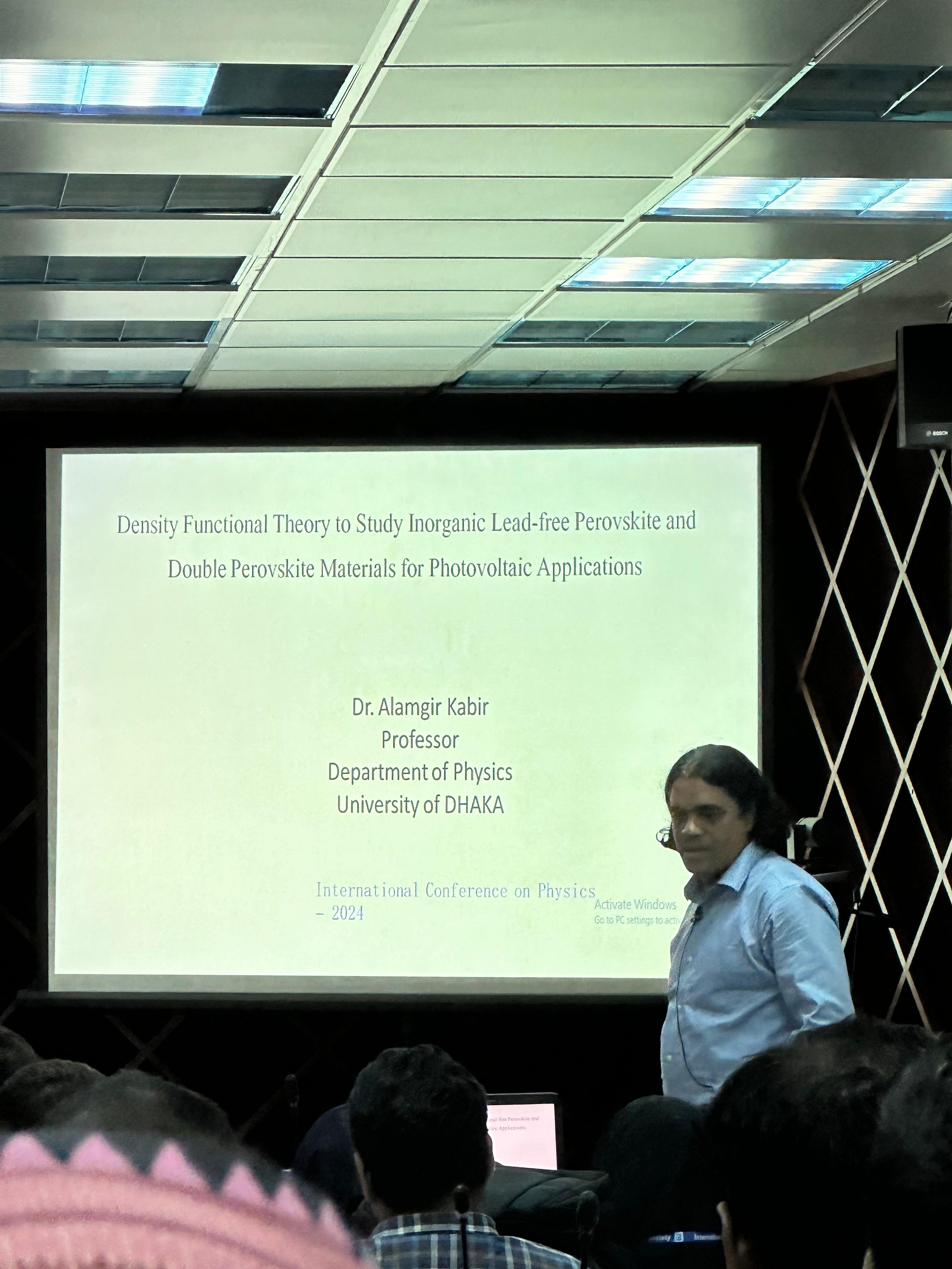 Professor Kabir presenting at International Conference on Physics 2024